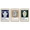 Stupell Industries French Floral Vases 3pc Floater Framed Canvas Wall Art Set Design by cartissi